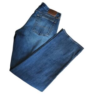 MENS Lucky Brand 181 Relaxed Straight Medium Wash Jeans 33"X32" Cotton Blend